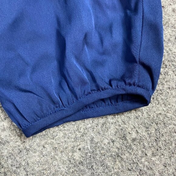 Vince Womens Shirt M Blue Silk Boat Neck 3/4 Sleeves - Picture 3 of 11